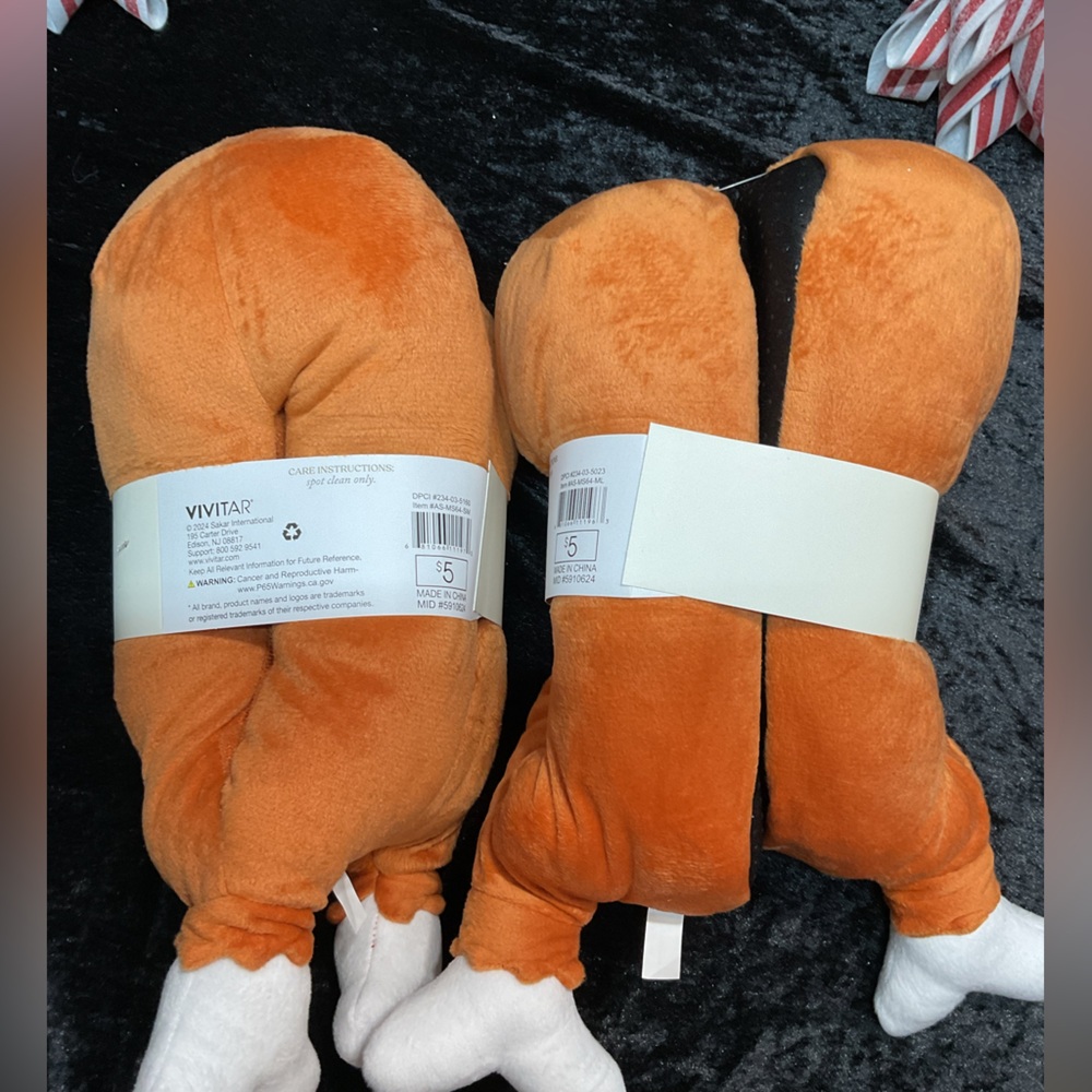 Plush Turkey Leg Pillow slipper Set